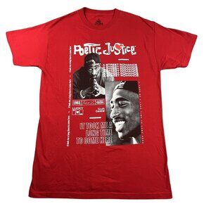 Tupac Skakur Shirt Mens Medium Red Philcos Poetic Justice Rap Streetwear Hip Hop